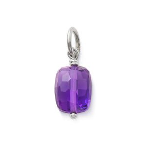Faceted Lab-Created Amethyst Gemstone Bead Pendant