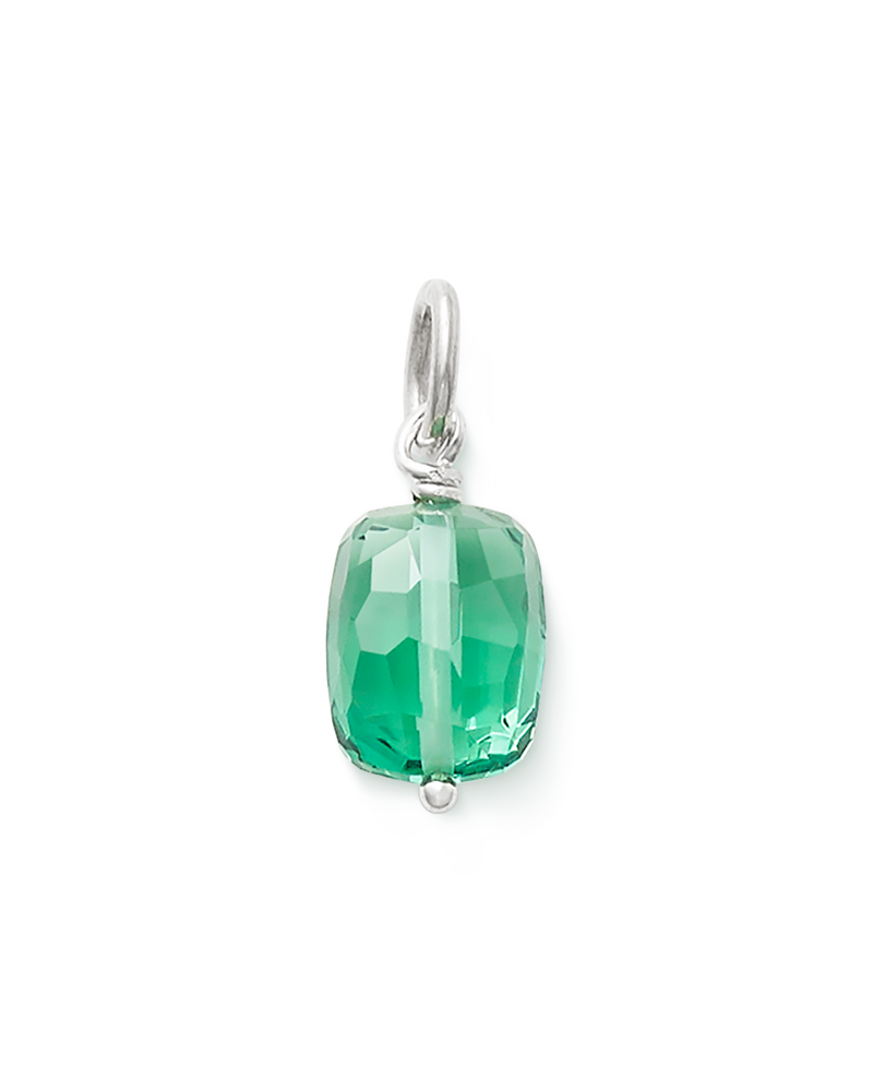 Faceted Lab-Created Green Amethyst Gemstone Bead Pendant - Image 3