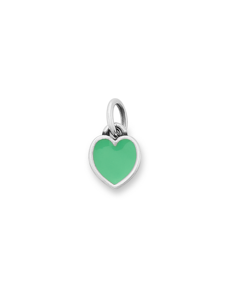 Enamel Green Connected Hearts Charm